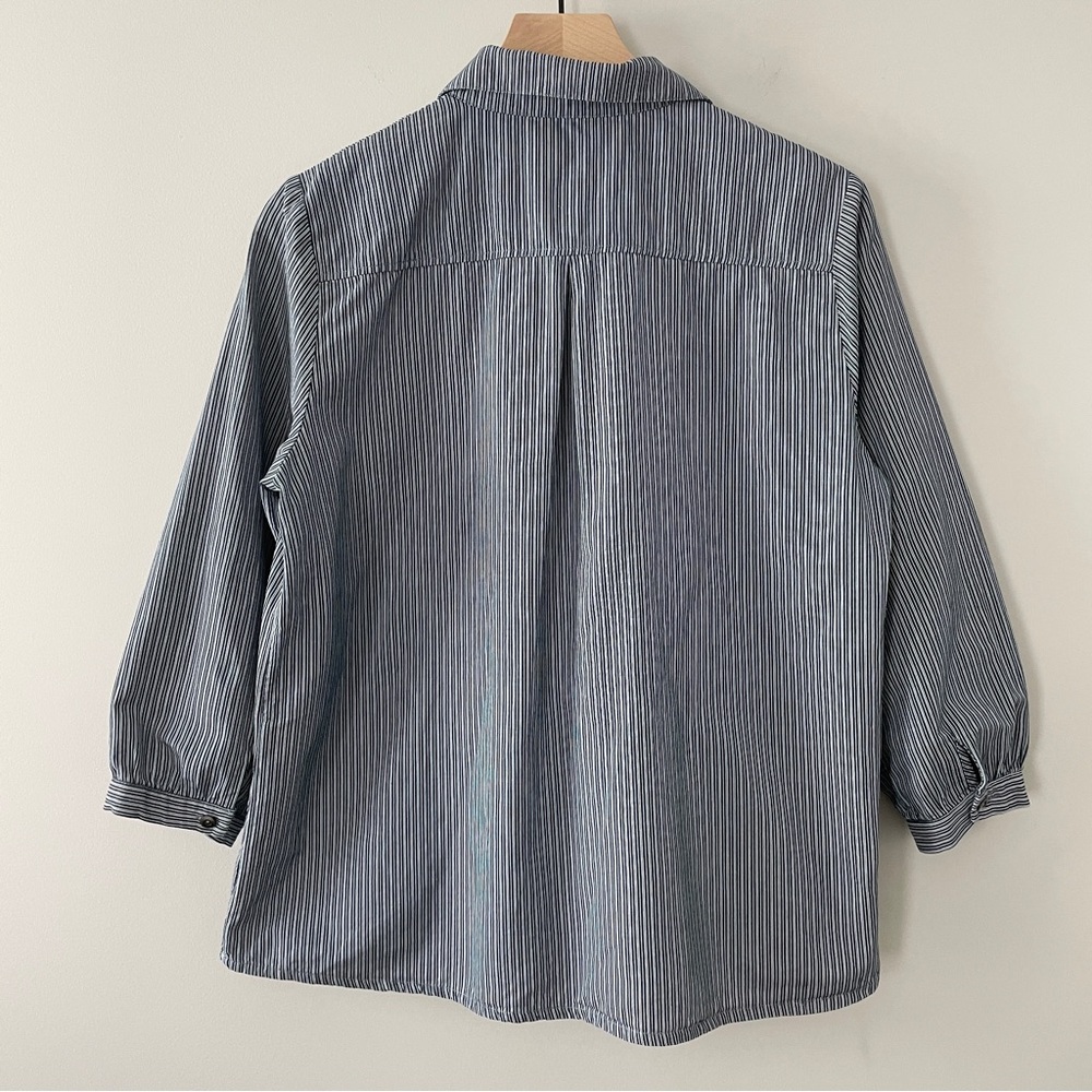 SOLD A.P.C. Striped Ruffle Popover Blouse Size 42 US 8/10 - Picture 2 of 8